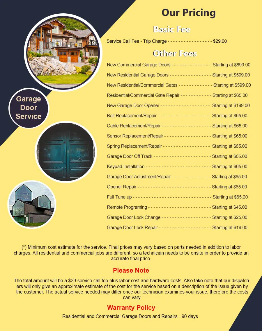 Elite Garage Door Service Cicero, IL 708-581-6128 - pricelist6